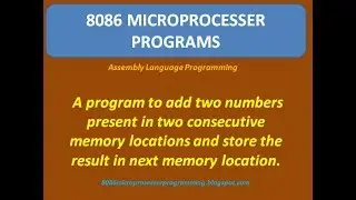 8086 program to add two numbers