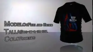 Camiseta Fire and blood - vista 3D