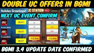 😍 UC Station & UC UP Event In BGMI ? | Double UC Event offers | BGMI 3.4 Update Date Confirmed ￼HERE