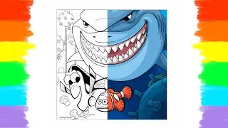 How to Color Finding Nemo 丨 Coloring Page 🎨🐠🦈
