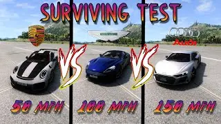 50 vs 100 vs 150 mph cars destruction and chance of surviving in them!