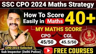 Ssc Cpo Maths Best strategy ✅ | Cpo prelims Exam 2024 | Cpo strategy | Dpsi | Cpo preparation Tips ✅