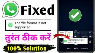 How To Fix This File Format Is Not Supported On WhatsApp | Status File Format Not Supported Problem