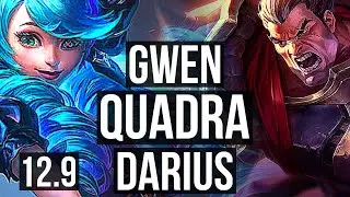 GWEN vs DARIUS (TOP) | 71% winrate, Quadra, Legendary | EUW Grandmaster | 12.9