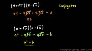 Algebra 1  11.9b - Conjugates