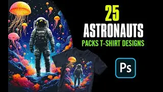 T-shirt Design bundle 25 Astronaut art Ready To print