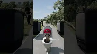📹 Skibidi Toilets & Speakerman Bollard TV Trap Crush – BeamNG.drive