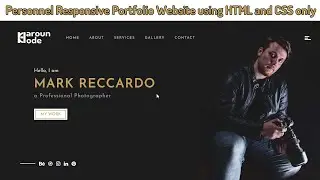 how to make a personnel Responsive portfolio website using HTML and CSS only | web design tutorial