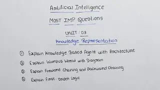 Artificial intelligence Most IMP Questions | unit 3 | BCA