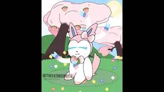 Umbreon And Sylveon Being Cute