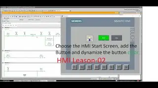 TIA Portal: How to add  and configure Button on HMI for start/stop? | HMI Leason -02