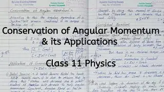 Conservation of Angular Momentum | Applications | Chapter 6 | System of Particles Rotational Motion