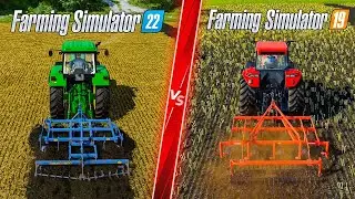 Farming Simulator 19 vs 22.  Direct Comparison! Attention to Detail & Graphics!
