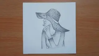 How To Draw a Girl with Hat By Pencil Sketch Step by Step