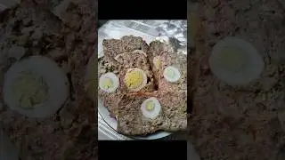 Мясной хлеб с яйцом #праздничный_стол #рецепт #еда #вкусно