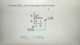 Decimal to octal conversion, decimal to hexadecimal conversion by repeated division method in Englis