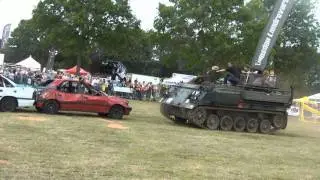 Anthony in army tank at Stoneleigh
