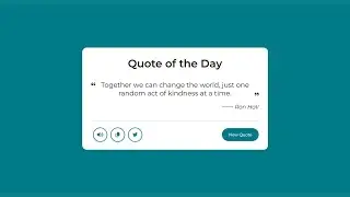 Random Quote Generator Using JavaScript | 30 JavaScript Projects in 30 Days | Day # 8