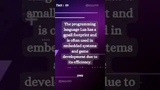 Lua..? #facts #shorts #programming #factoftheday #technology #coding  #tech