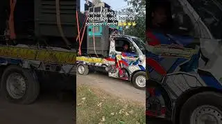 Sound horeg naik pickup sampai ban bocor