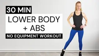 30 Min TONED LOWER BODY and ABS Workout | No Equipment Needed or Use Dumbbells | No Repeats
