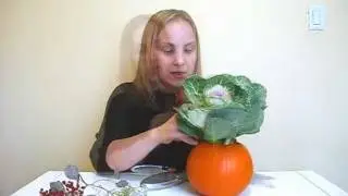 DIY Cabbage Floret Pumpkin Centerpiece For Fall