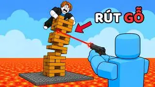 Jenga Game, but I got to use a gun! 😱 | Roblox Pew Pew Blocks
