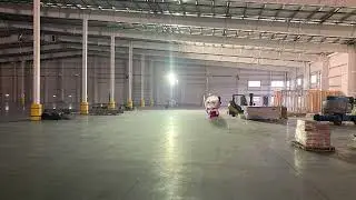 Okita-san daishouri but she's in a large, empty warehouse