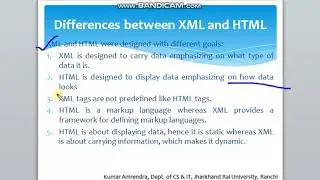 Lecture 18 Differences between XML and HTML