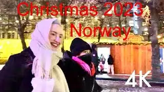 Christmas 2023 in Oslo Norway 4K 🇳🇴 Norwegian Christmas Market #osloelsa67