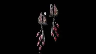 Lily Flower Earrings  3D Visualization by Dego