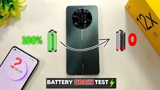 realme 12x 5G Full Battery Draining Test 100 to 0% | realme 12x 5G Charging & Heating Test 🔥