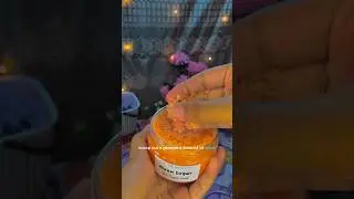 Bodycare using Our peach body scrub and Sun Glow body oil 