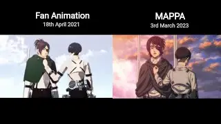 MAPPA vs Fan Animation | Hanji Zoe Death | Attack on Titan Final Season Part 3