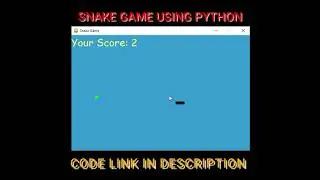 Creating a Snake game with Python || Pygame || nokia snake game || python project #shorts