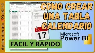Como crear una Tabla Calendario en #powerbi