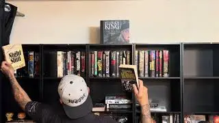 Library bookshelf cleanup with white noise asmr and re shelving my Steven King collection