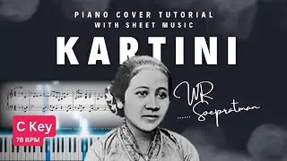 W R Soepratman - Ibu Kita Kartini | EASY Piano Tutorial with Sheet Music