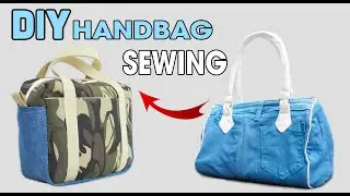 DIY [New Design] Two ways to Make Your Own Handbag from Old Jeans and Military Uniform Fabric