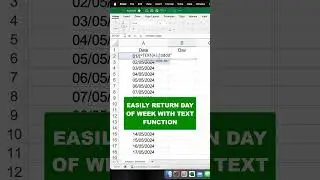 Return day of week with text function 