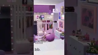 🎀 pink teen bedroom (no cc) #thesims4 #speedbuild #simsbuild #sims4 #sims #sims4build #short #shorts