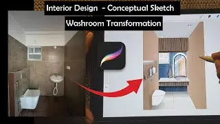 *Easy Procreate Tutorial* - How to transform existing washroom design using concept sketch?