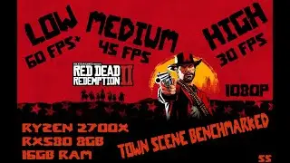 RDR2 - Ryzen7 2700X - RX580 8GB - 16GB RAM - 1080p -  LOW - MEDIUM - HIGH Settings