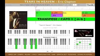 Tears In Heaven - Eric Clapton ; [transpose /capo 2 - in G] Chords&Lyrics.  PlayAlong Video 