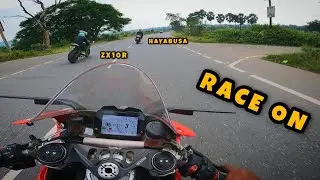 Zx10r, suzuki hayabusa and panigale v4 race