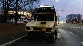 Сгорел автобус.