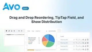 Avo 3.5 - Drag and Drop Reordering, TipTap Field, and Show Distribution