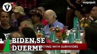 Joe Biden falls asleep during a meeting with Hawaii wildfire victims.