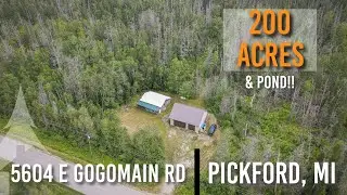 Cabin, Pole Barn, & 200 Acres!! | 5604 E Gogomain Rd, Pickford, MI - Century 21 Trophy Class