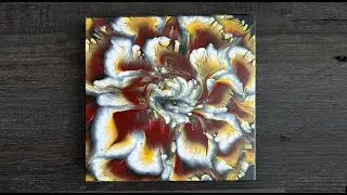 3-D Flower Acrylic Pour Painting Tutorial in Warm Colors